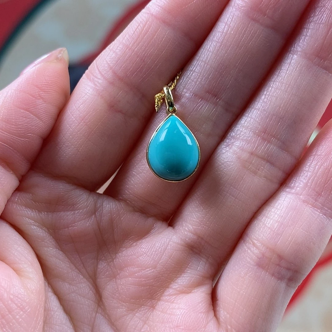 绿松石18K金镶嵌珠宝奇石