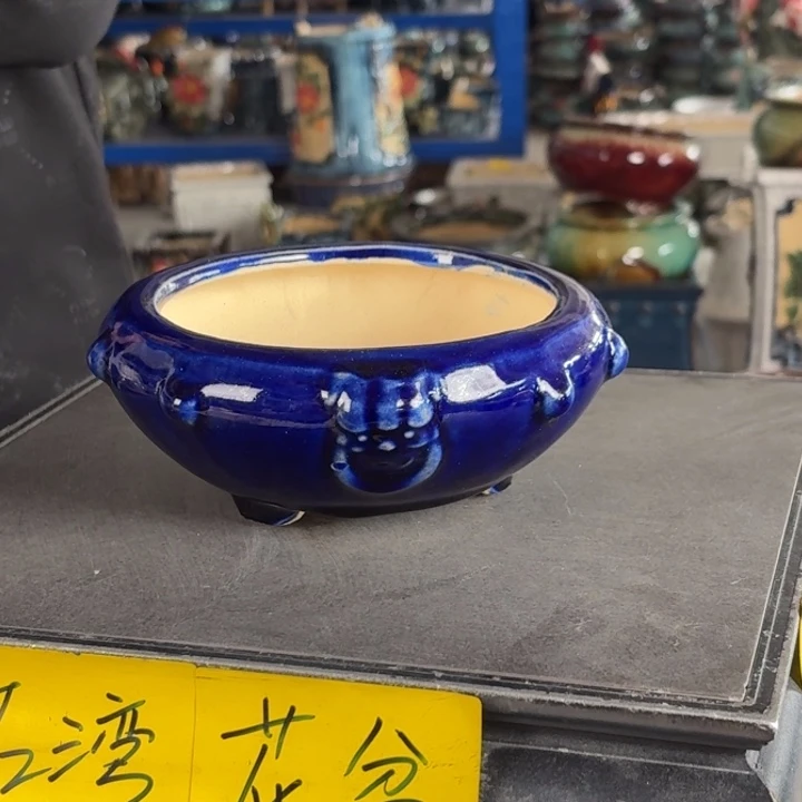 。一风堂石湾花盆 打磨痕迹 内13*5