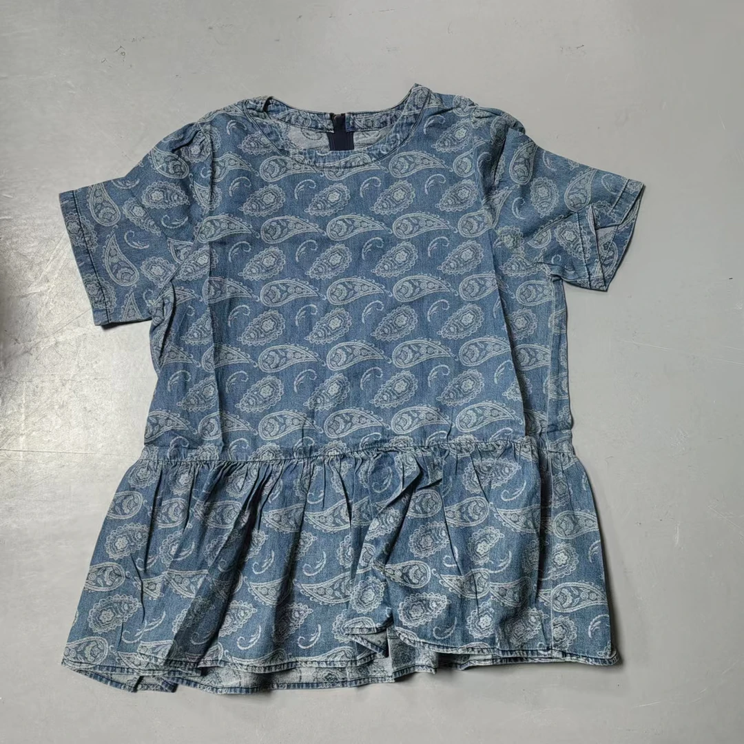 【南油玲姐】蓝色短袖连衣裙23068