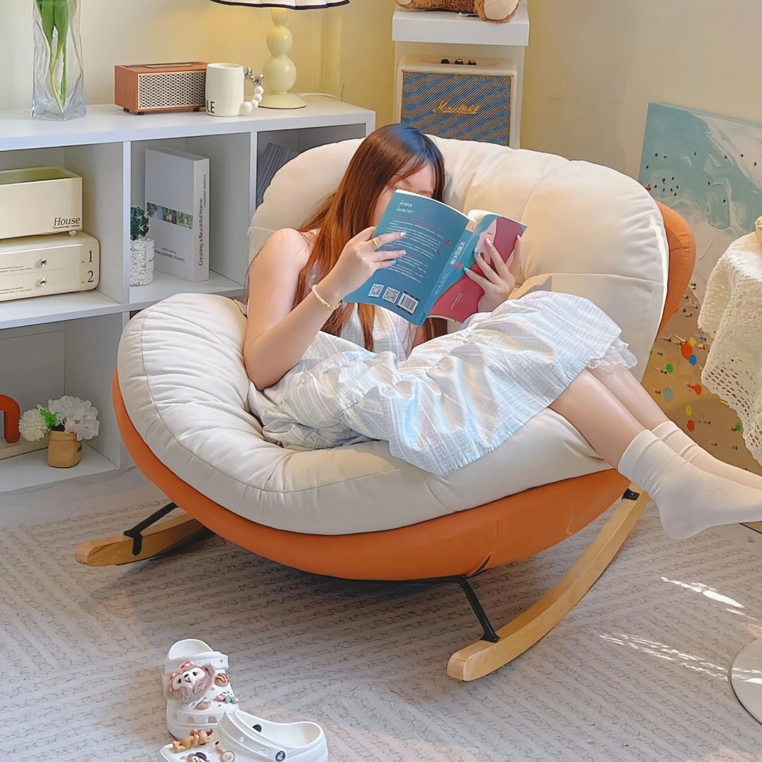 轻奢简约懒人客厅家用简约阳台榻榻米旋转北欧创意单人椅蜗牛椅