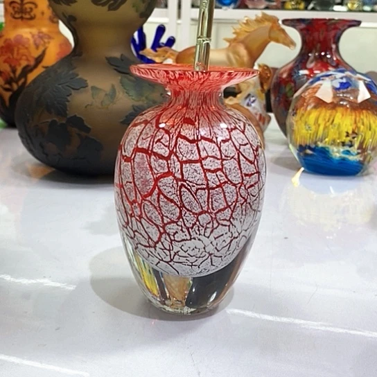 水晶花瓶高14厘米口径2厘米