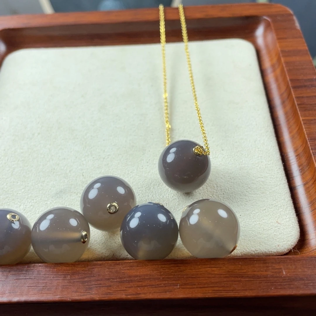 透闪石质玉颈饰未镶嵌冰烟紫吊坠