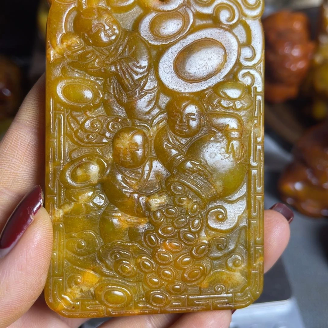 蛇纹石玉合金颈饰