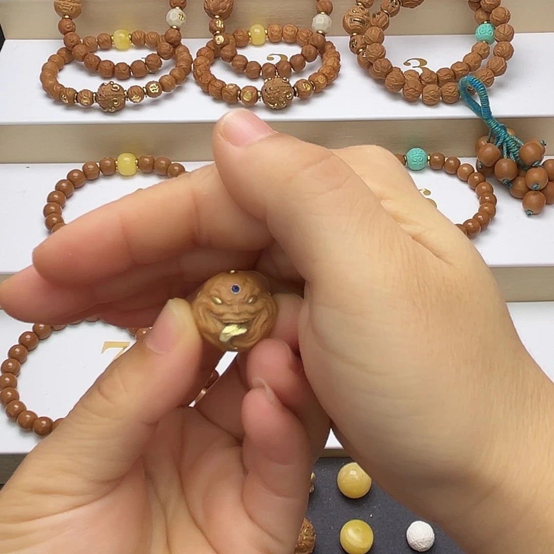 承***杰吊坠猴头核桃猴头手串单颗舔僧