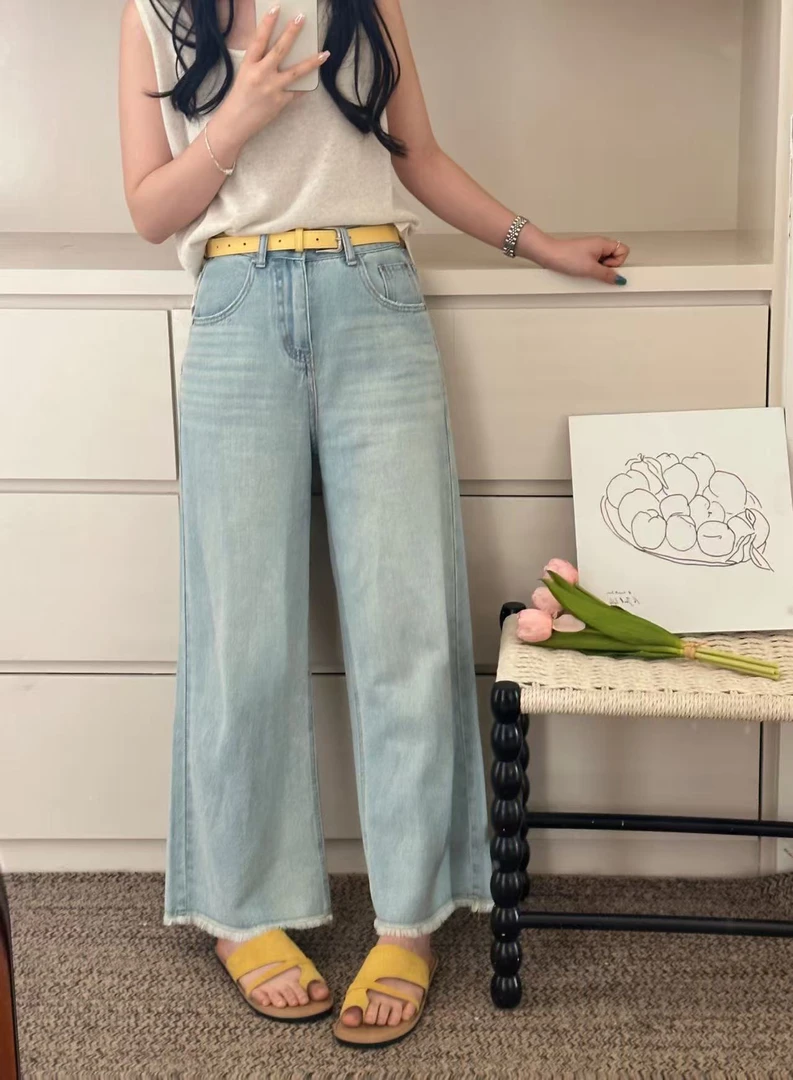 「大昕·软到没朋友」2025初夏新款轻薄小个子直筒牛仔裤