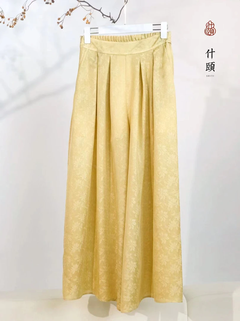 什颐新中式 【苏州非遗织造四经绞罗】阔腿裤-3色可选（已开价）