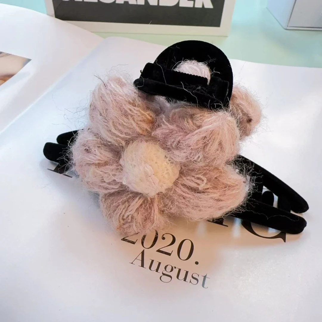 LYY韩国粉色花花鲨鱼夹SYJ012