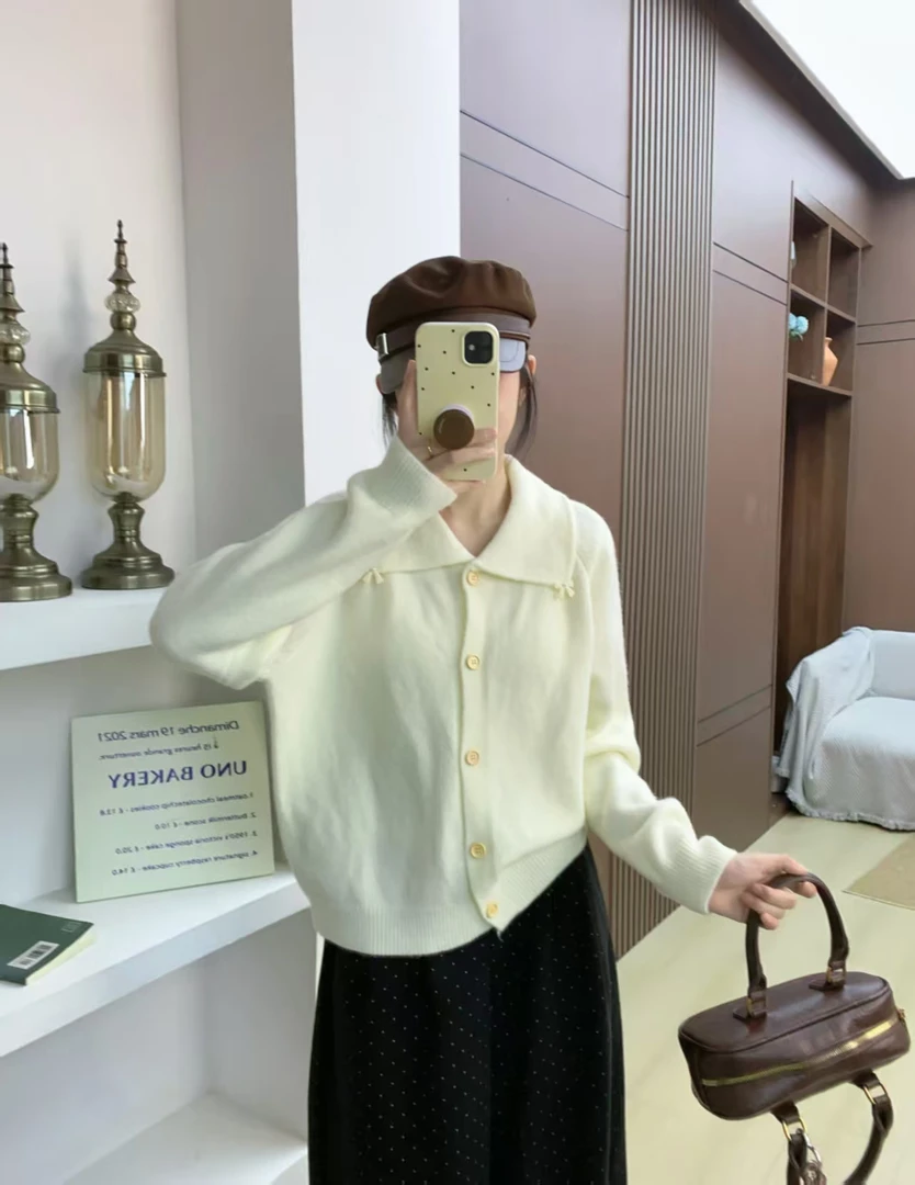 【大码】2230韩版针织开衫高级感显瘦胖mm时尚百搭毛衣外套简约休闲