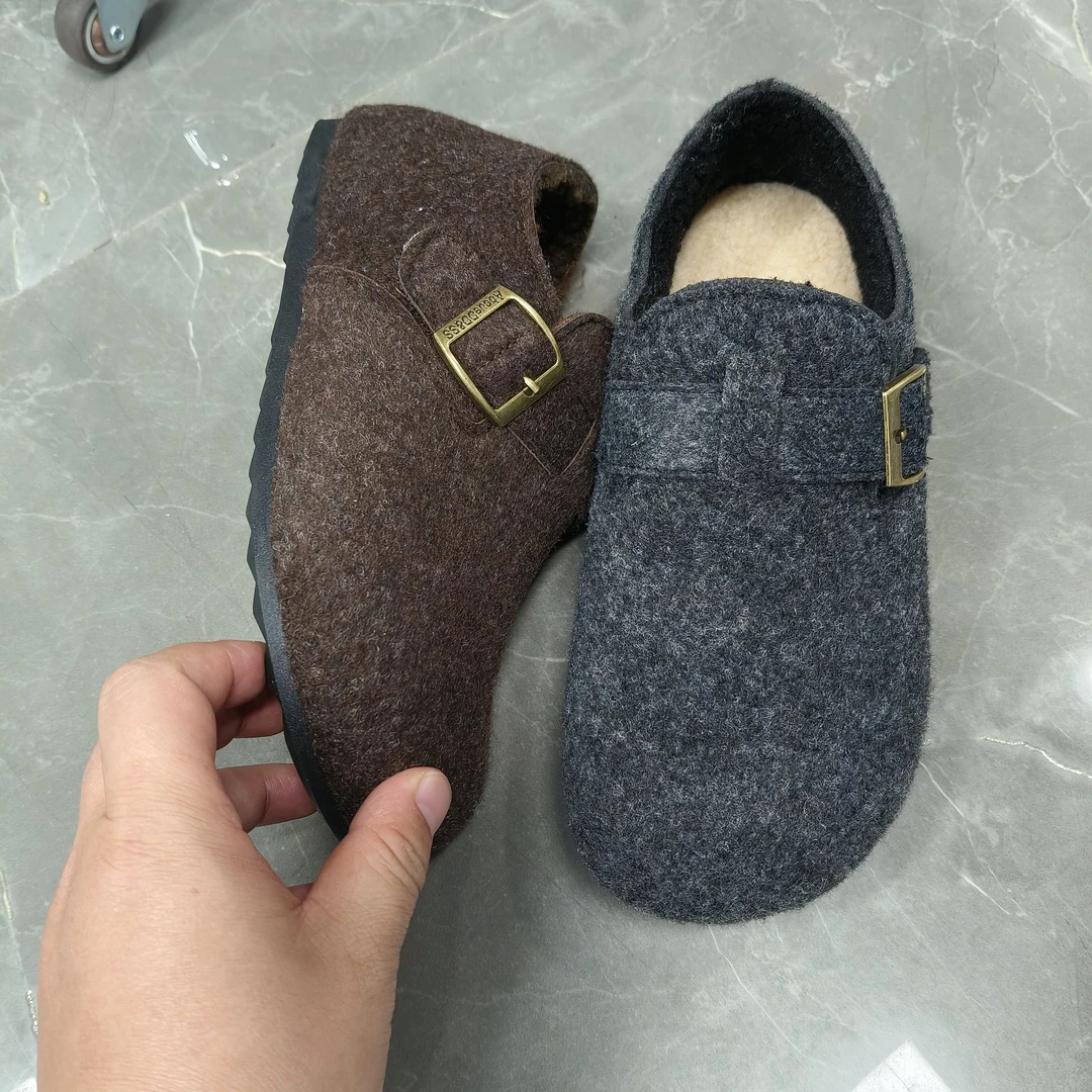 毛呢加绒全包博肯鞋2506