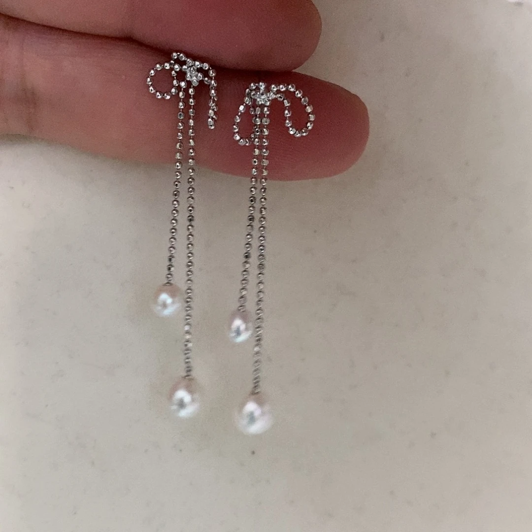 银S925镶嵌耳饰淡水珍珠