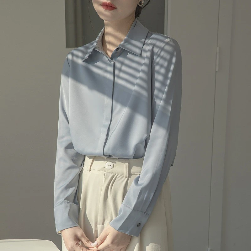 新职业衬衫女上衣秋季公务员教师教资大学生答辩面试服装正装上衣