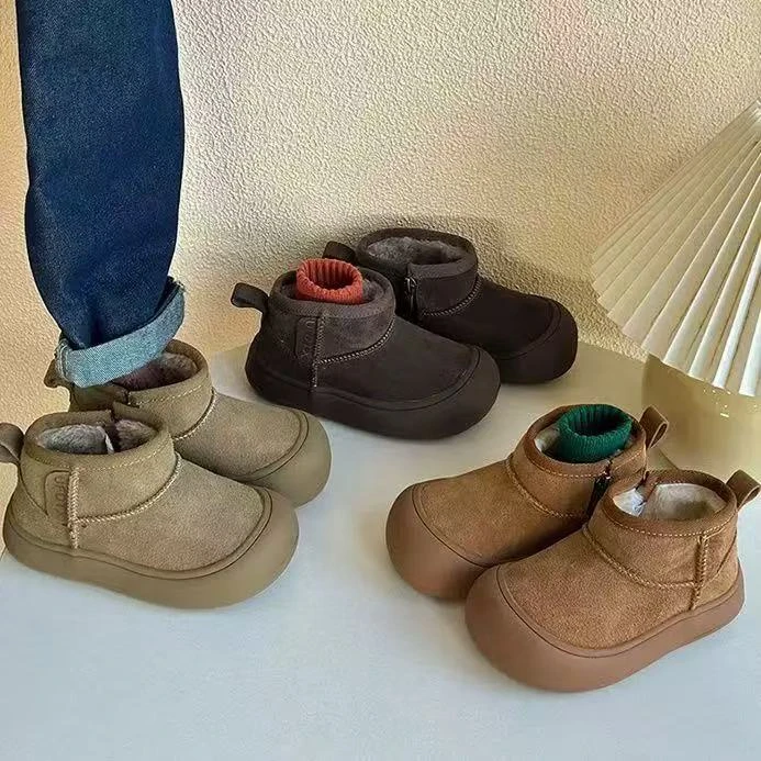保暖防滑加厚秋冬时尚软底雪地靴棉靴短靴童鞋冬鞋儿童雪地靴2025