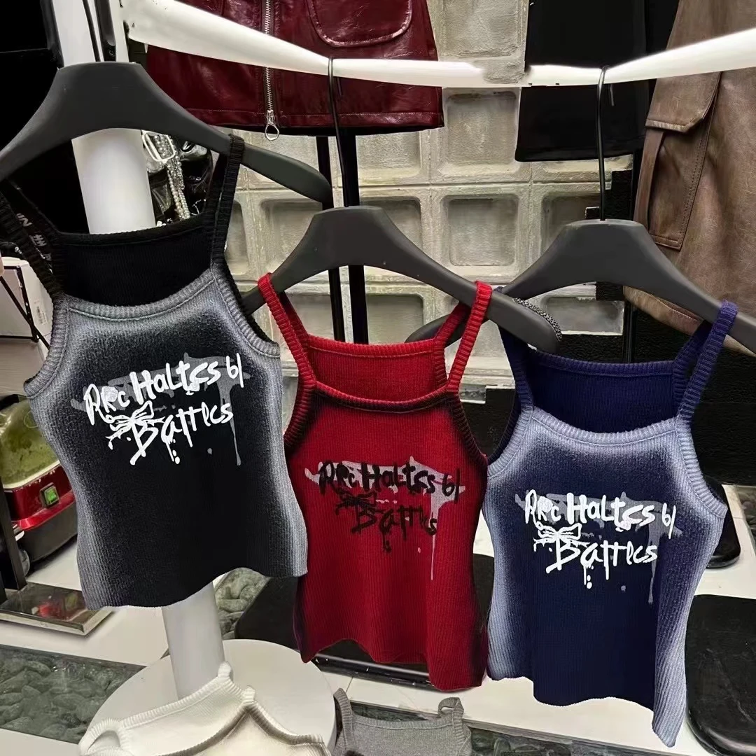 【晨浠定制】新款时尚短款百搭简约风吊带背心两色1132