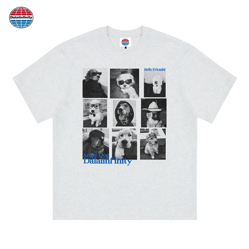 Dalaiinfinity（小狗画报）无感印花320克纯棉男女情侣款短袖直喷