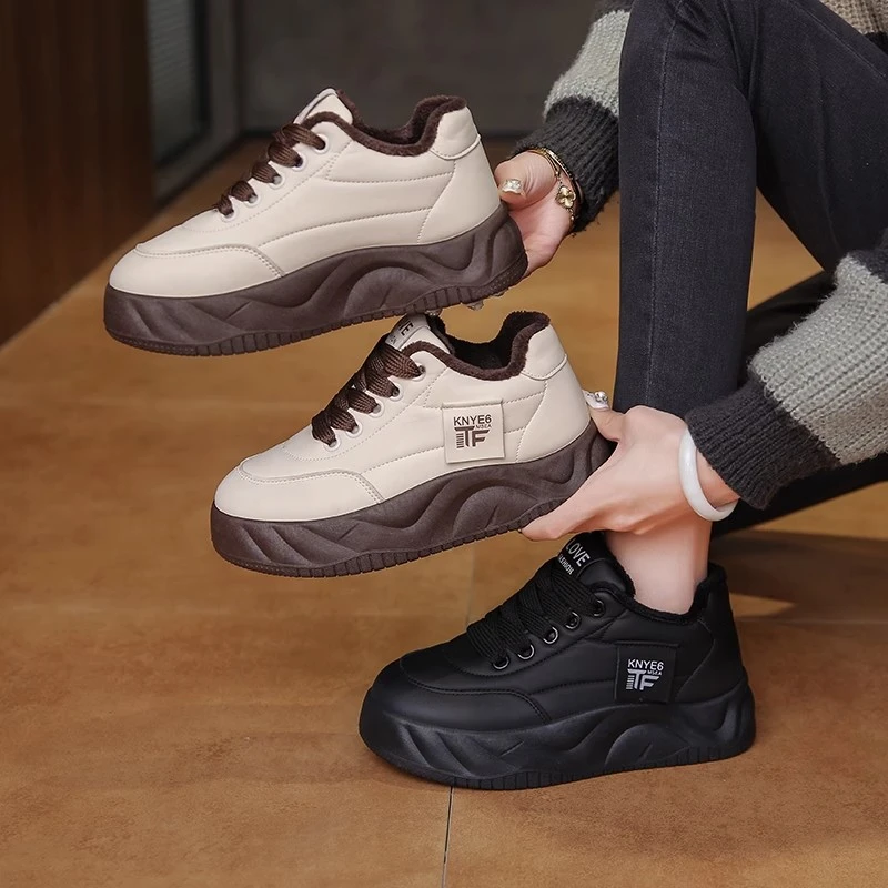 Y116运动鞋女2024新款冬季加绒保暖舒适休闲鞋时尚百搭休闲