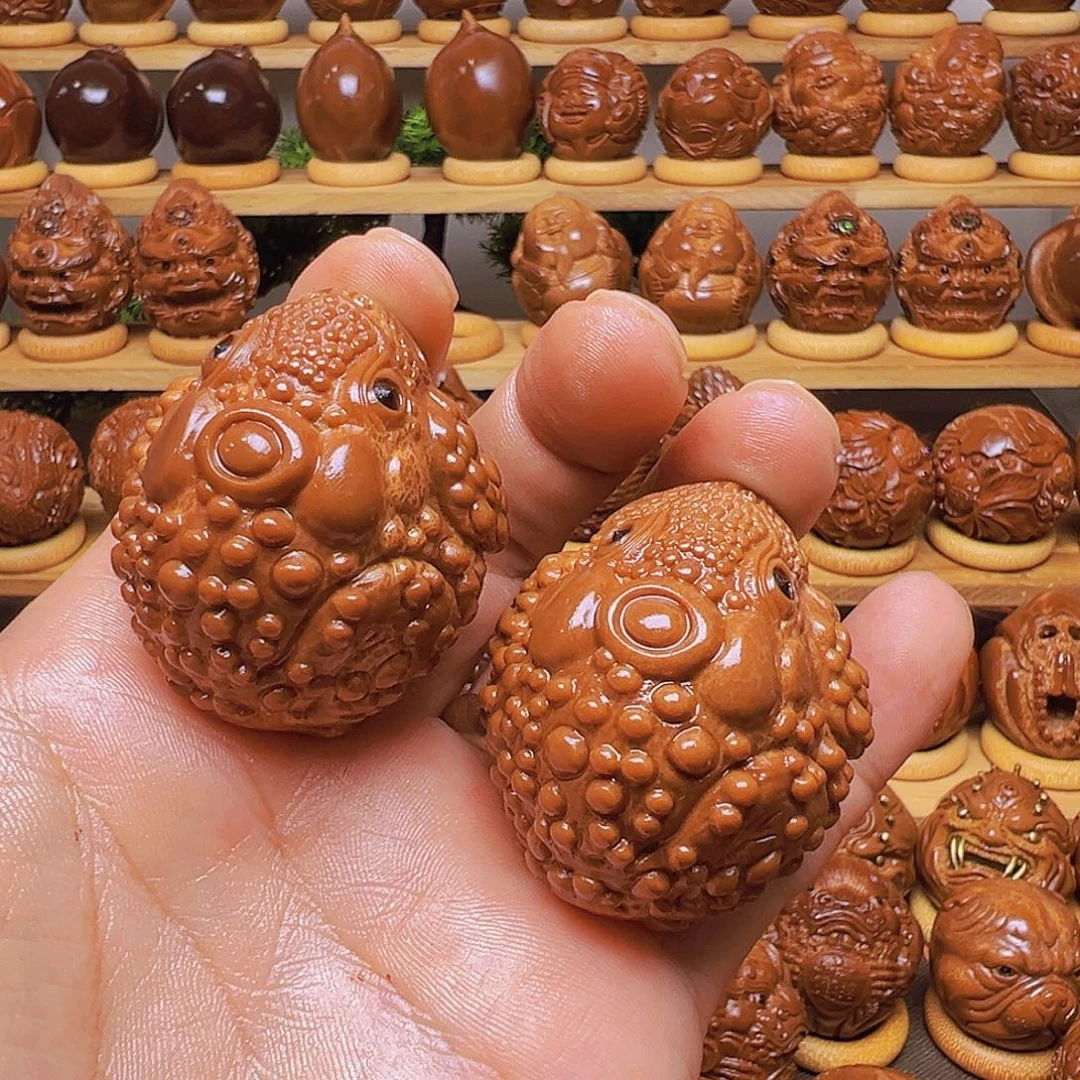 浅***心橄榄核吊坠金蟾一对4.0