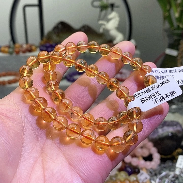 水晶手链未镶嵌黄水晶8+