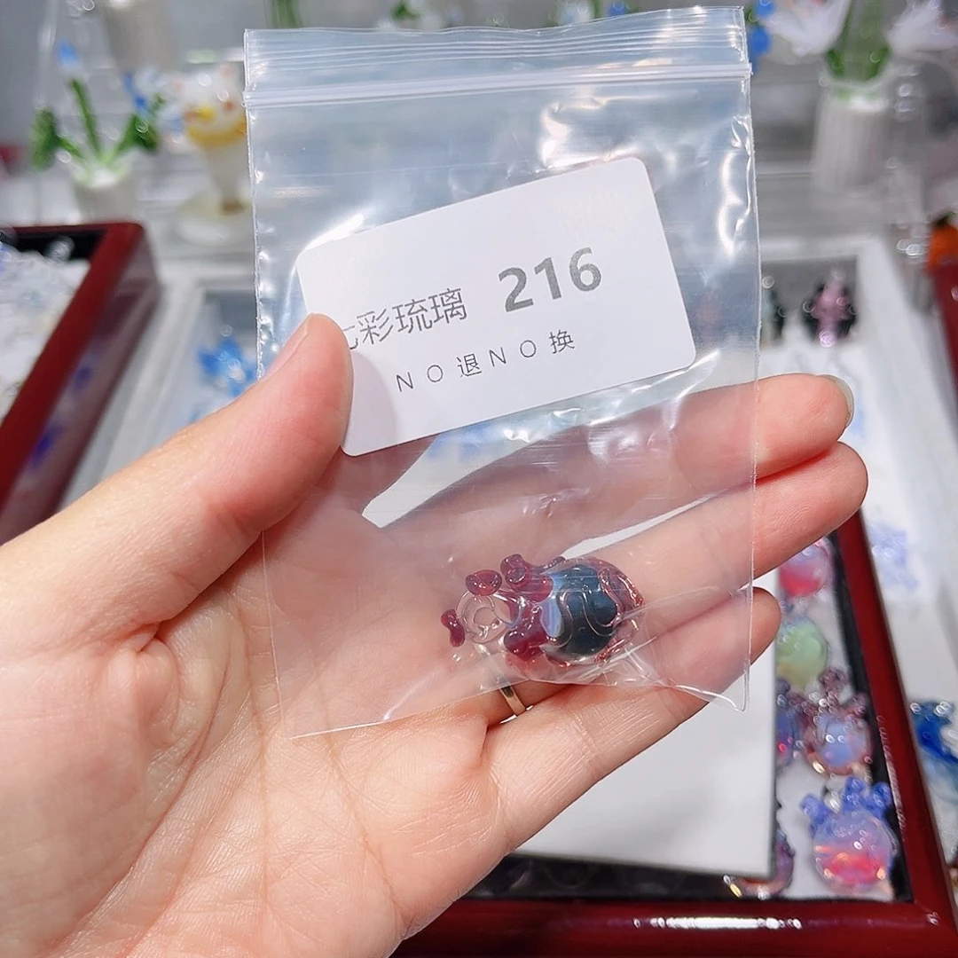 玻璃颈饰216黑红心脏
