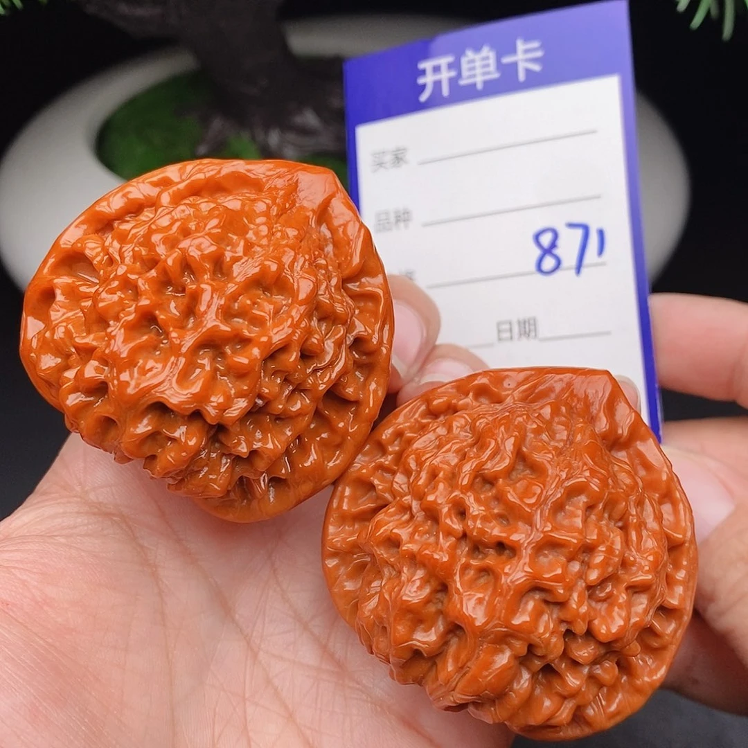 文玩核桃把件48官帽871