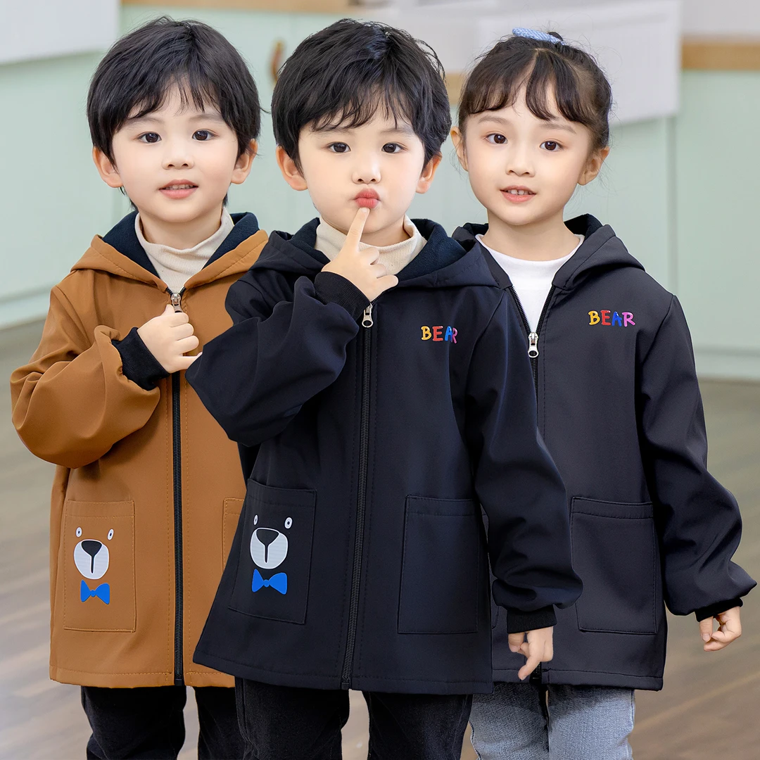 宝宝罩衣防水防脏儿童秋冬男宝反穿衣吃饭围兜外穿女孩加绒围裙