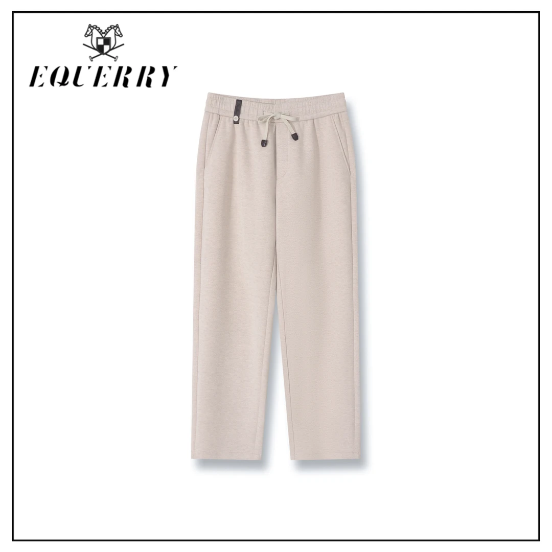 【一喜推荐】EQ男装羊毛混纺细格纹直筒经典男士休闲裤-K602