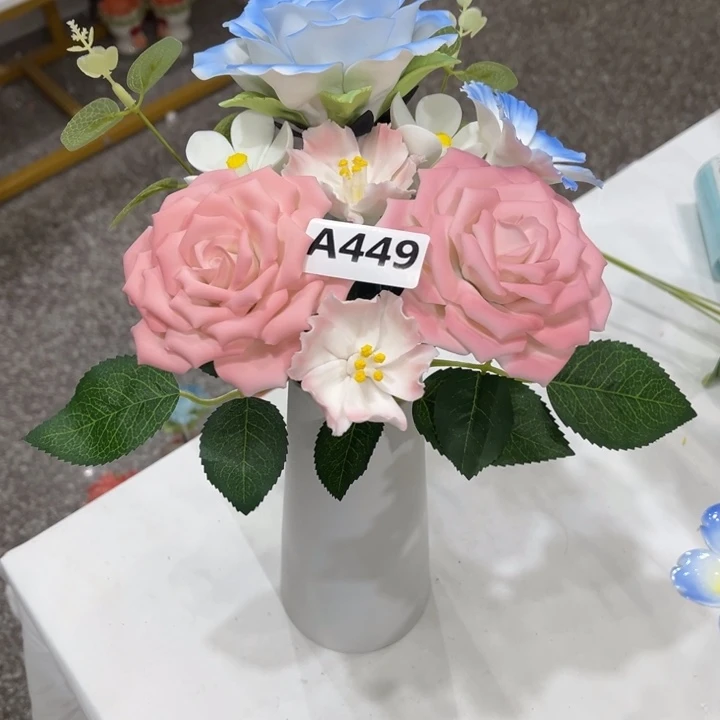 ****陶瓷花手工捏制-A449加花瓶