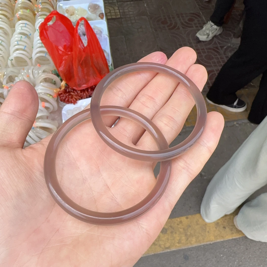 天然烟紫玉髓美人条手镯多样性发其一qj