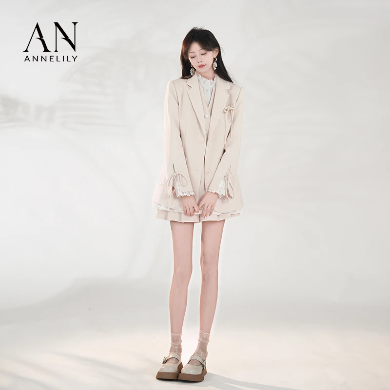 ANNELILY【芷可】新款设计感时尚气质轻奢重工外套AW2502037