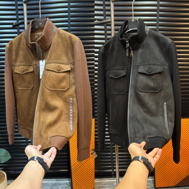 【清澈男装轻奢出品 LL079/QINGCHE2025/高端欧货立领薄棉夹克外套