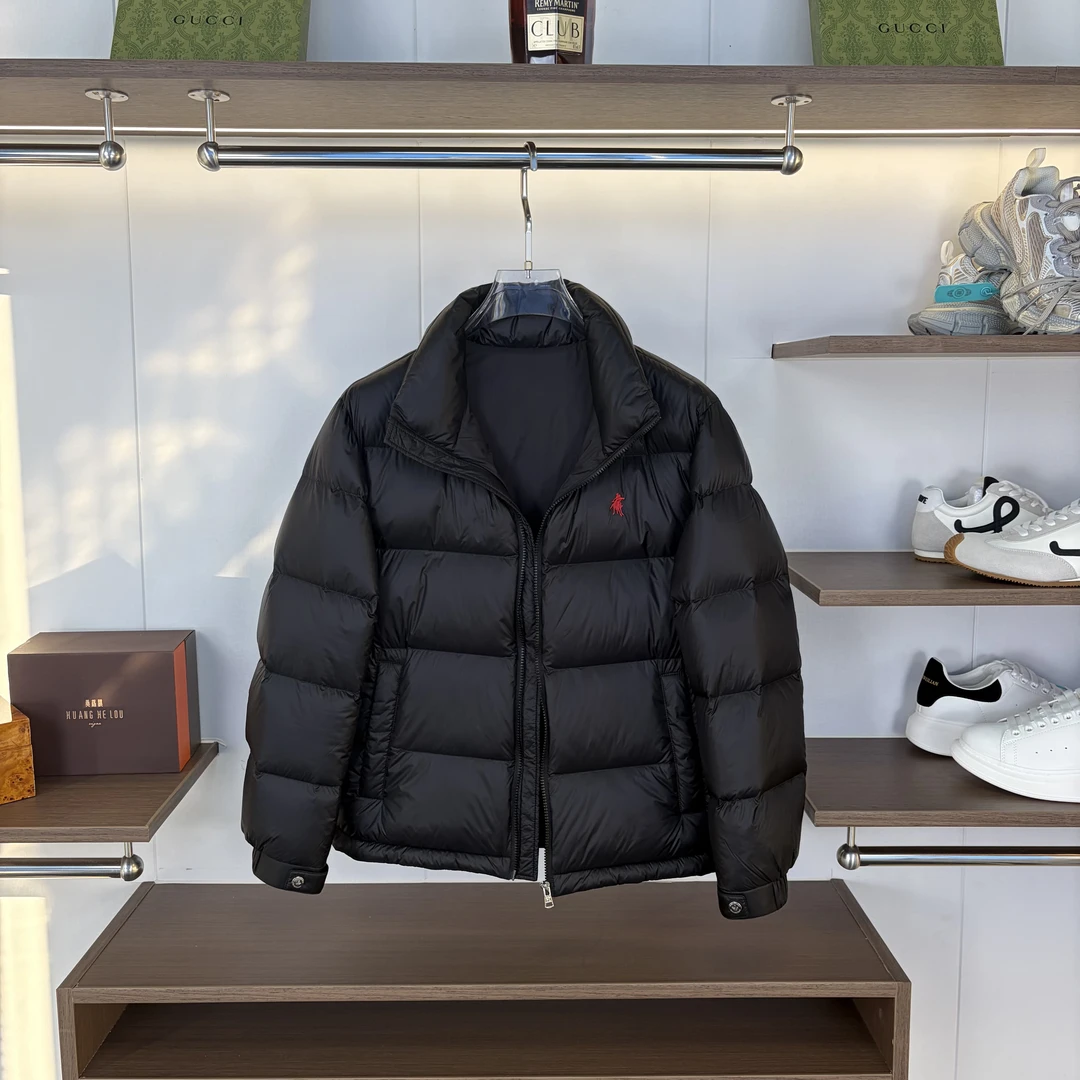 男装新国标90白鸭绒羽绒士立领面包服亮面三防羽绒服短款2025新款