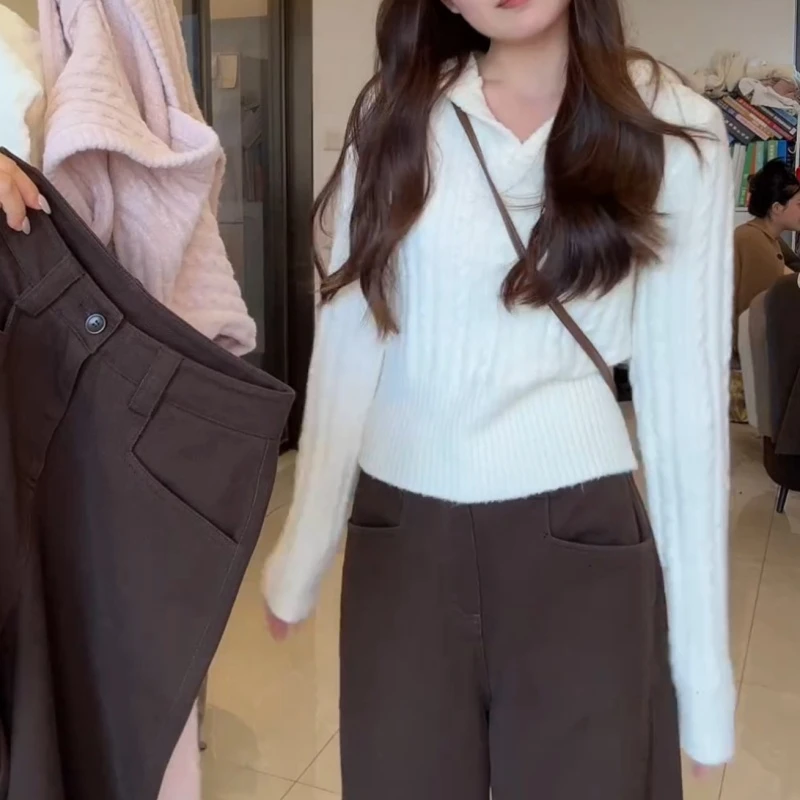 【绒绒细语】敲舒服软檽麻花毛衣女长袖套头针织上衣LK2507782