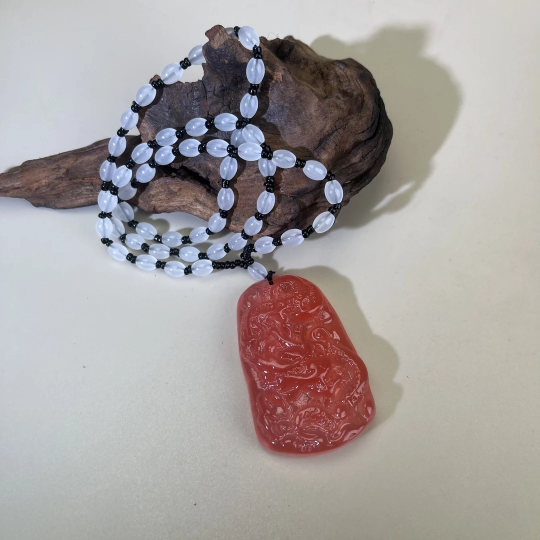 陆 海云母龙牌脖挂吊坠