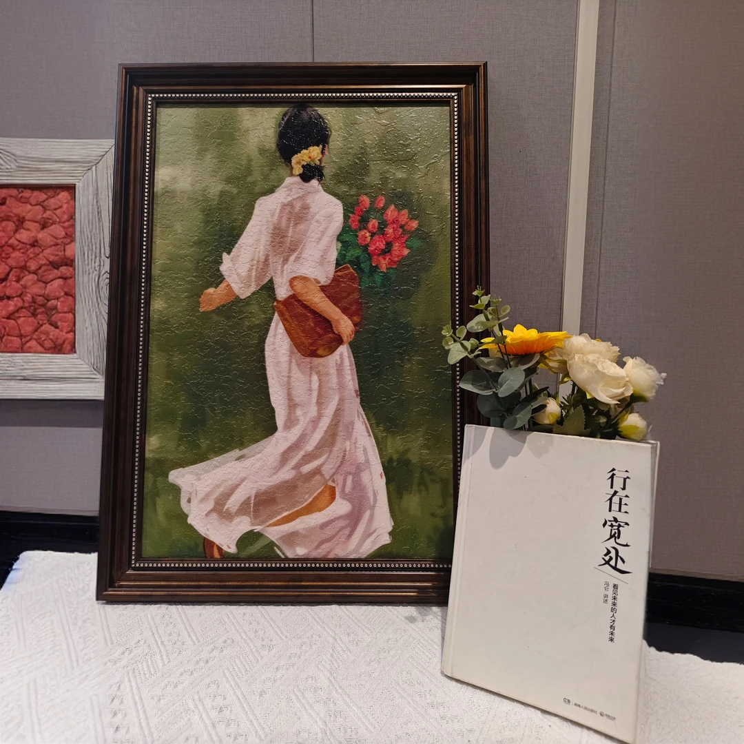 砂岩欧框客厅卧室装饰人物挂画