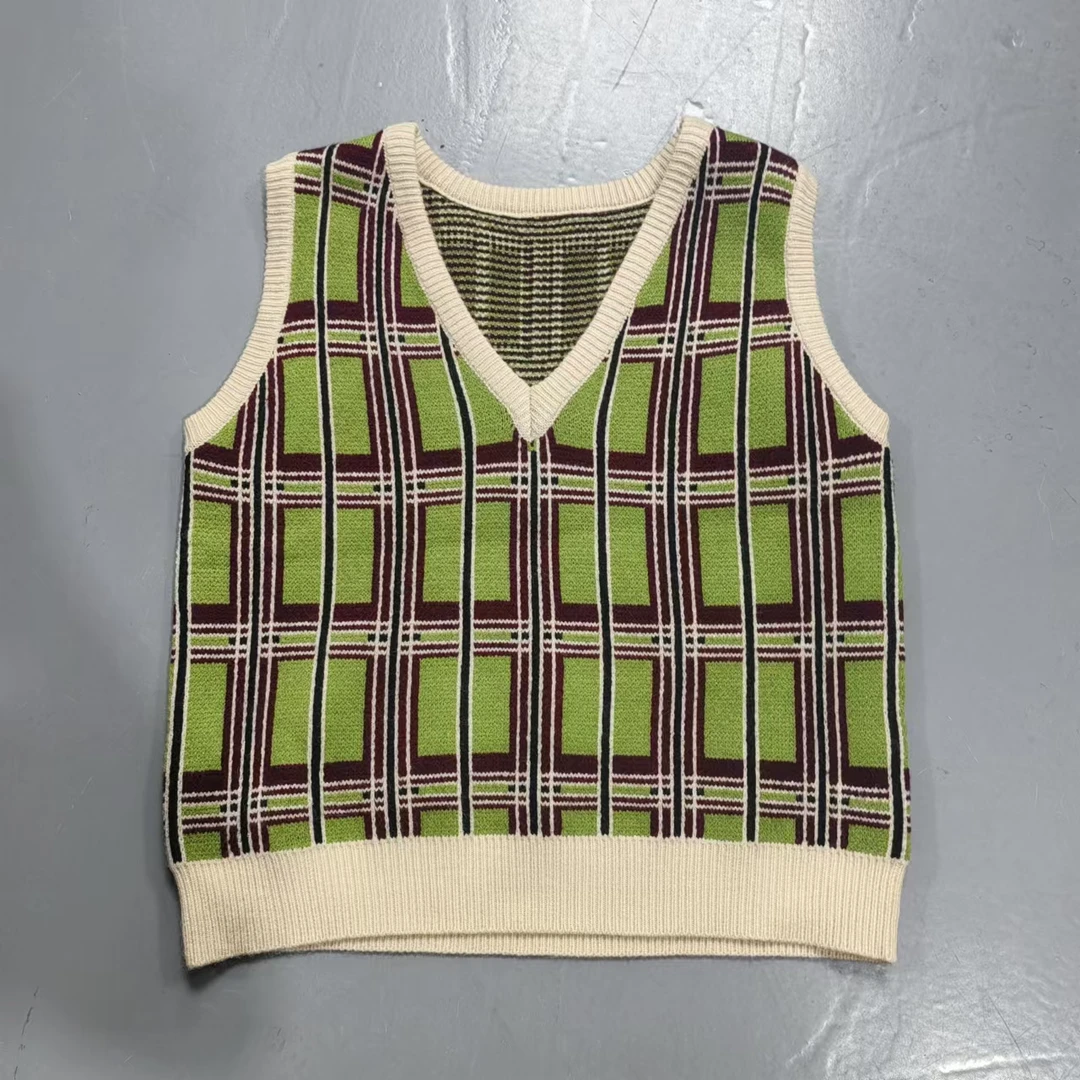 【南油玲姐】绿色背心针织衫MY750