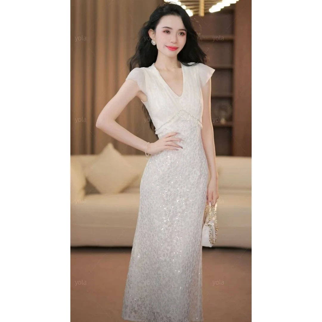 【yola】栀子未眠春季新款高级法式气质显瘦鱼尾连衣裙-YL50074