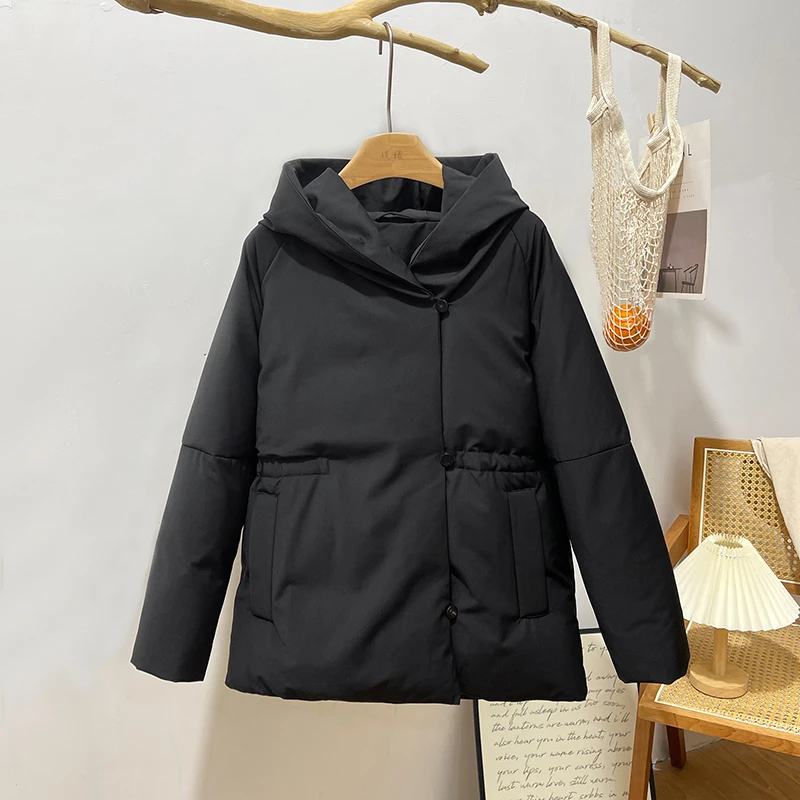 小禾2025秋冬新款精纺羊毛露珠90白鹅绒一手长羽绒服外套