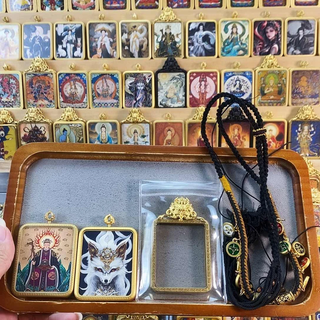 吊坠黑妈妈大鹏鸟九尾唐卡