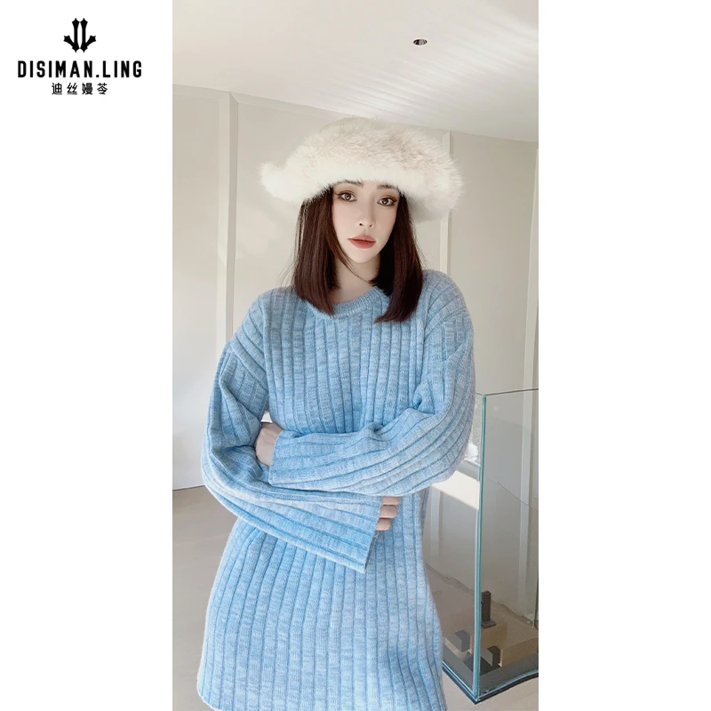 【迪丝嫚苓】绵羊毛多色显瘦上衣秋冬季打底衫长袖时尚舒适小众优雅