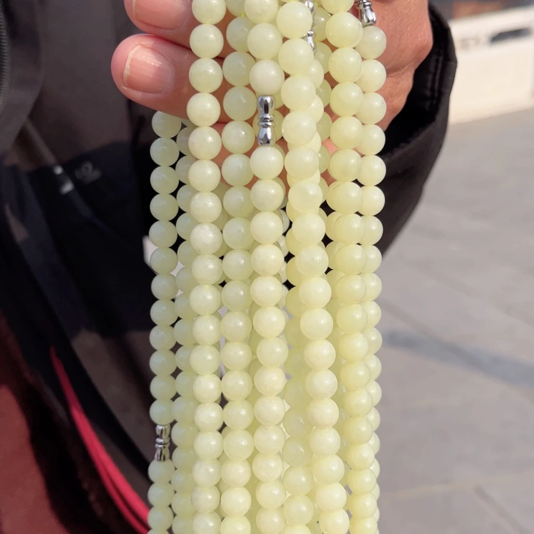 和田玉颈饰未镶嵌若羌黄口8mm妈妈链多样性发货（拍一发一）