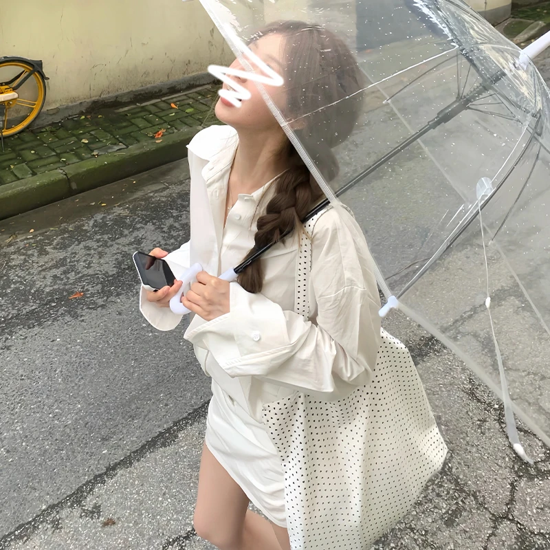 4605白色polo领长袖衬衫连衣裙子2025早春旅游穿搭女法式包臀短裙