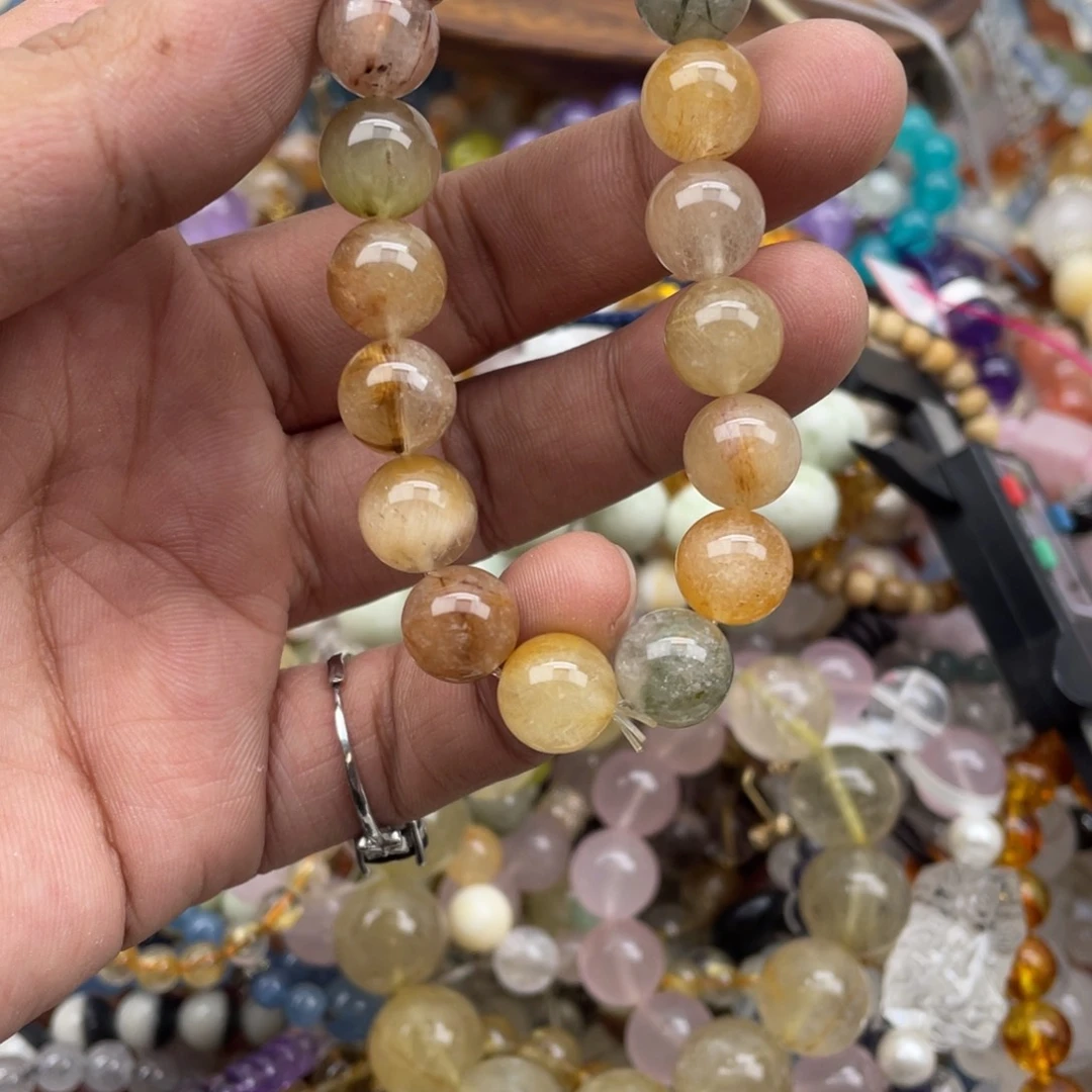 银S925镶嵌手链烟晶