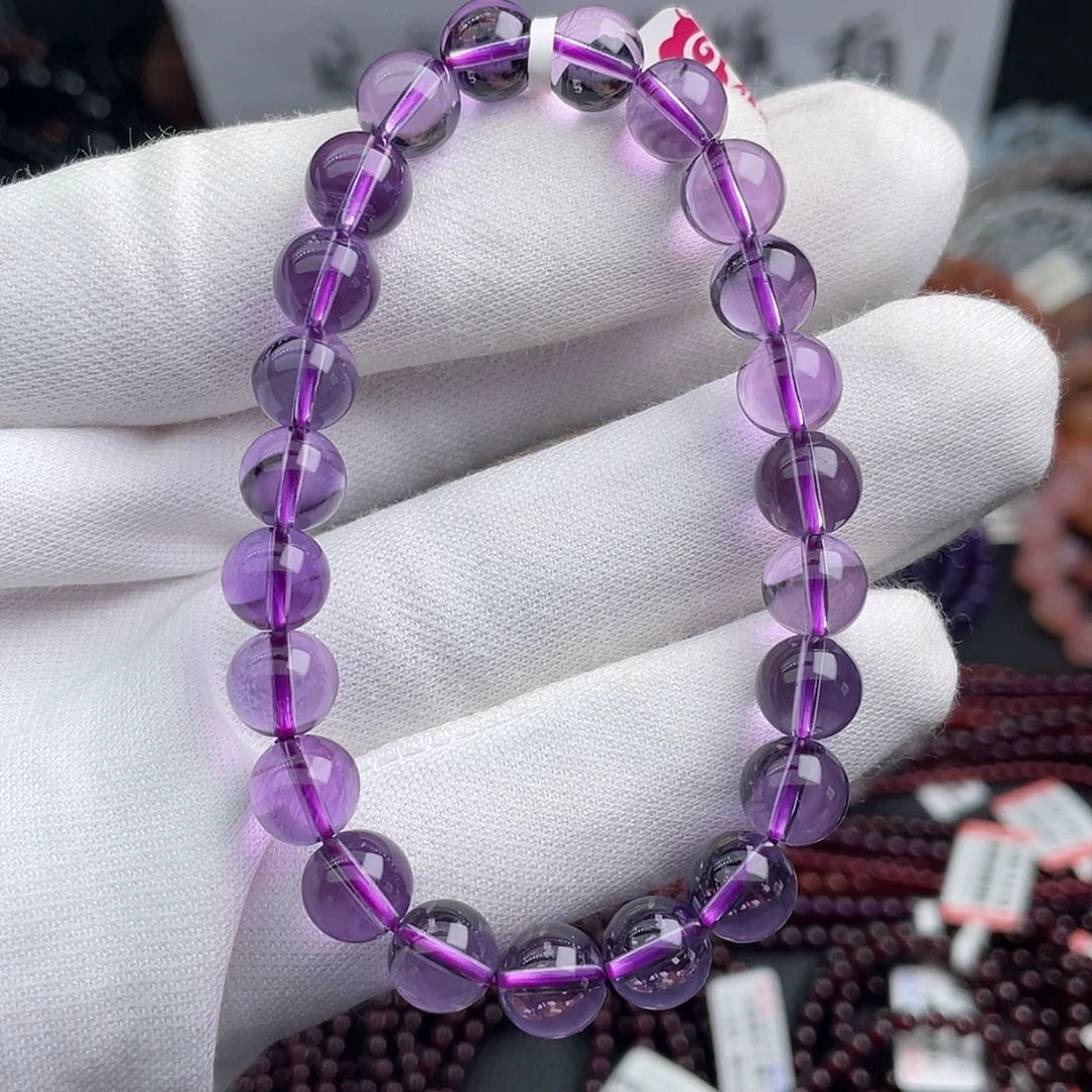 紫晶手链未镶嵌8.8毫米单圈紫水晶