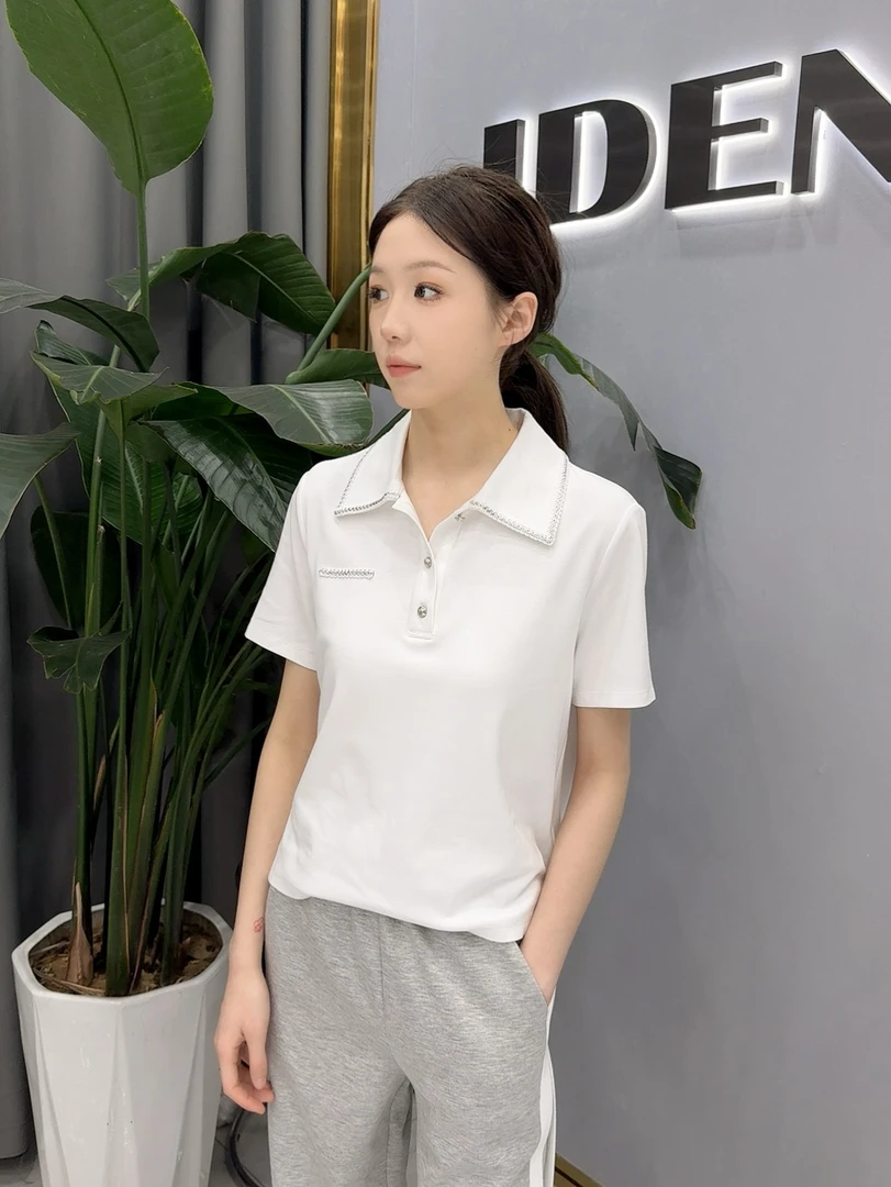 IDENTIFIES/易缔媤新品白色polo显瘦运动休闲D31003