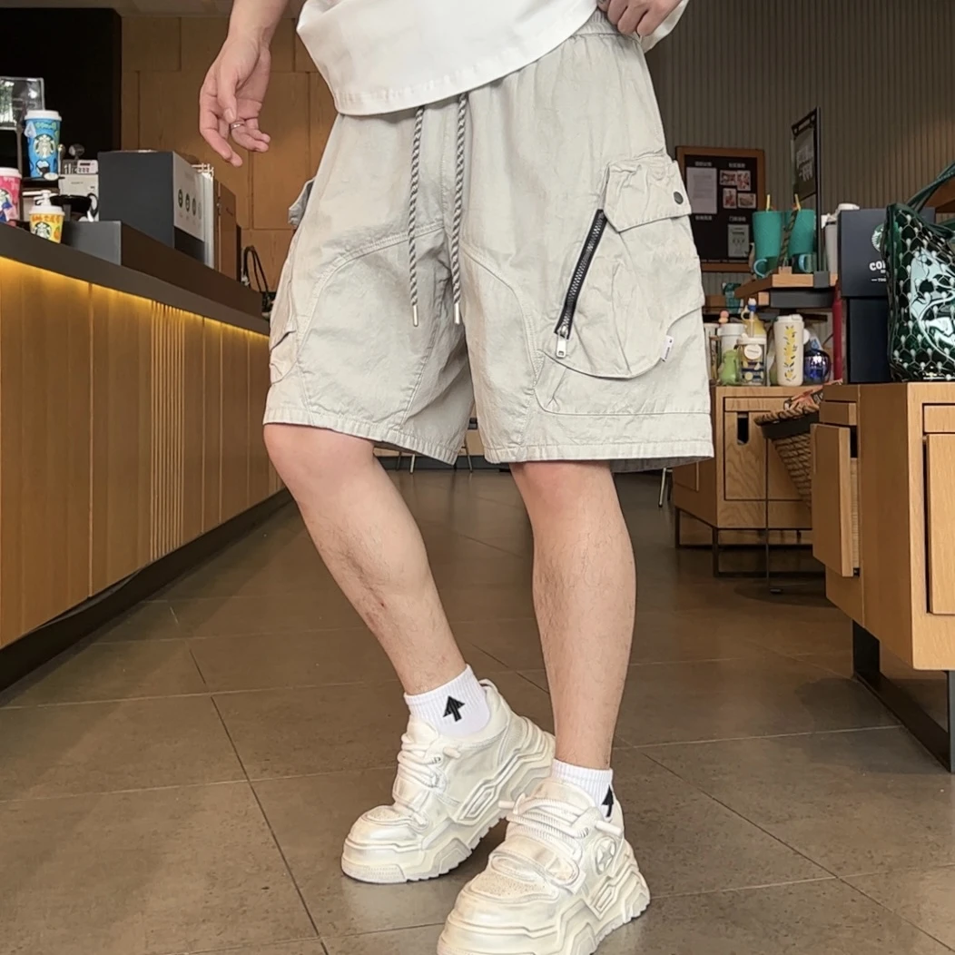 DB 男装夏季新款工装大口袋短裤男洋气百搭宽松显瘦抽绳裤子-757