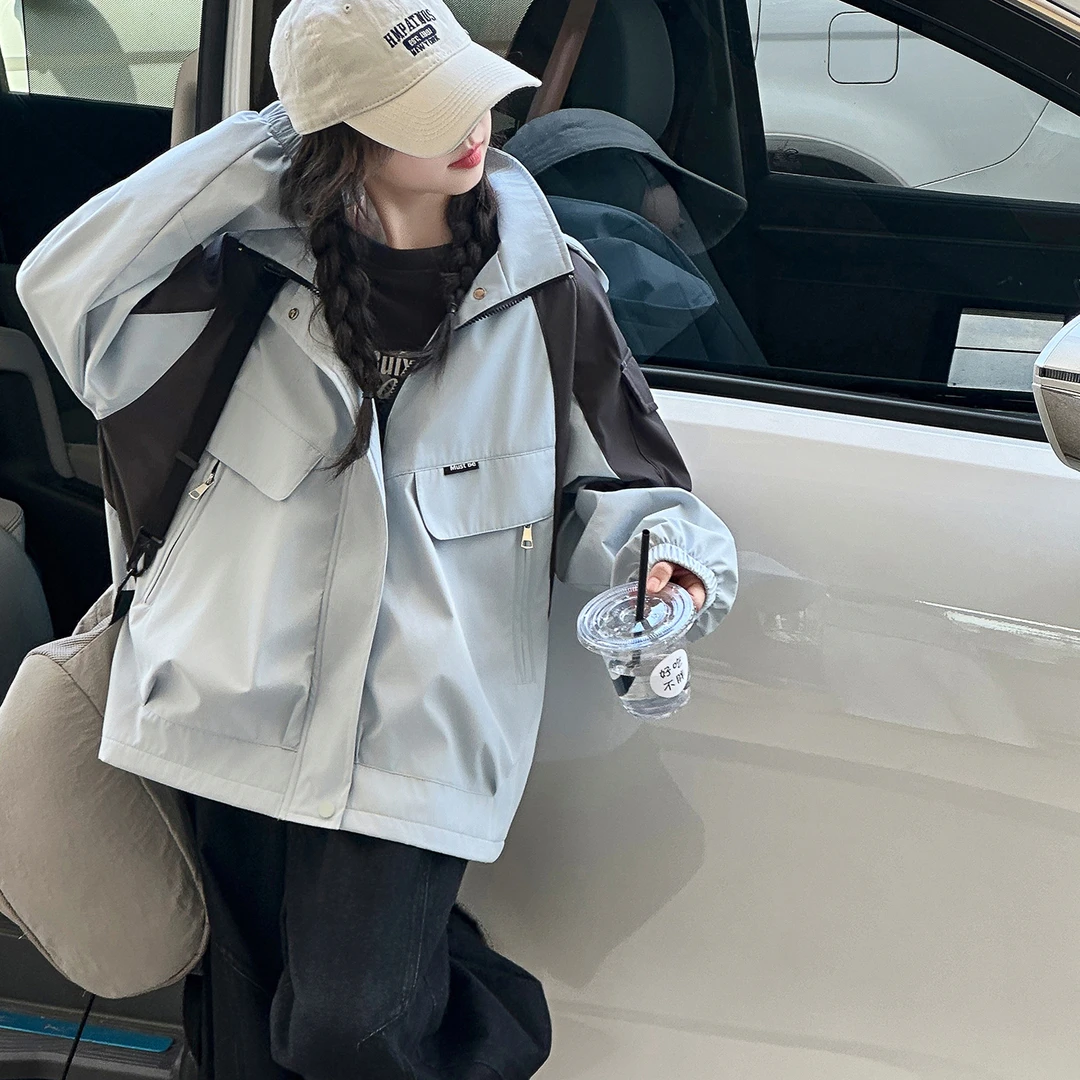 女童冲锋衣春秋款洋气新款儿童户外防风防水外套中大童女孩冲锋衣