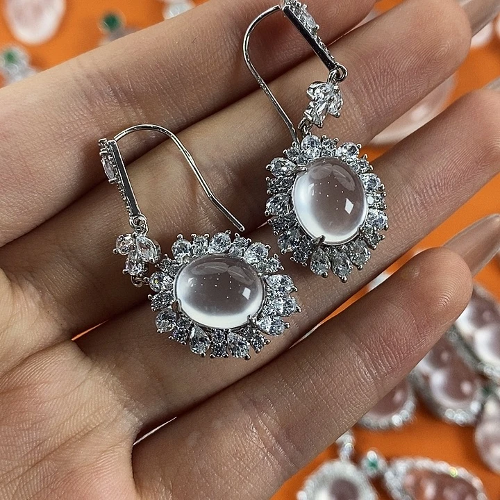 石英质玉银S925镶嵌颈饰