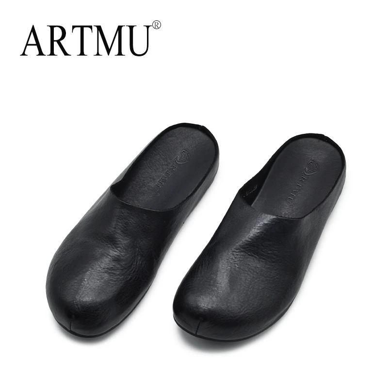 Artmu阿木原创厚底包头拖鞋女外穿新款头层牛皮女士半拖鞋86913