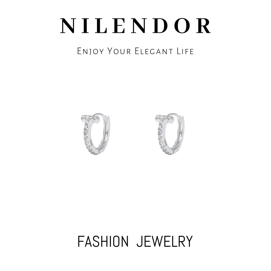 925银合成锆石耳饰 ES-38冷淡风S925银小众设计高级感简约耳环