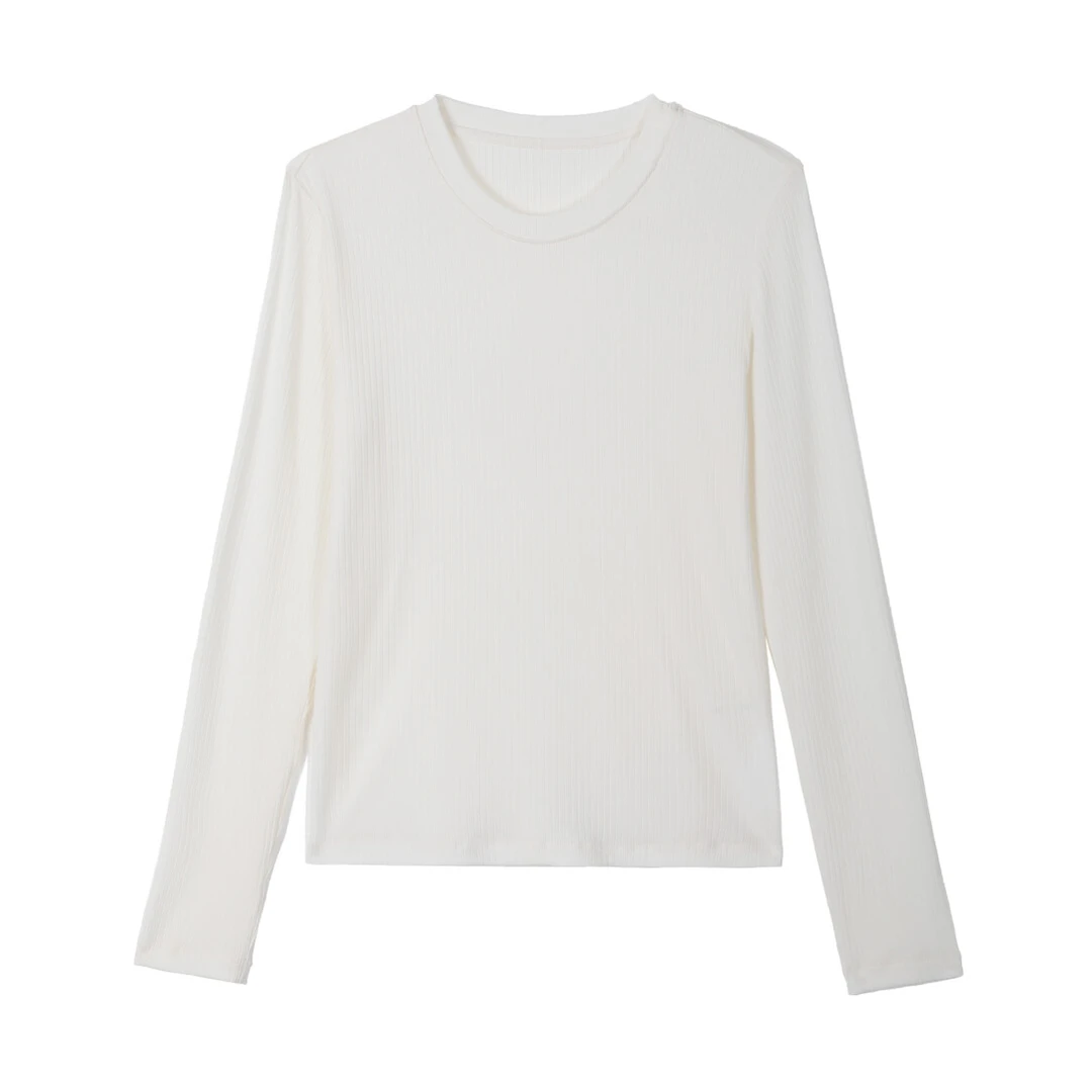 2025新款纯色莱赛尔纤维长袖T恤女638142T-D