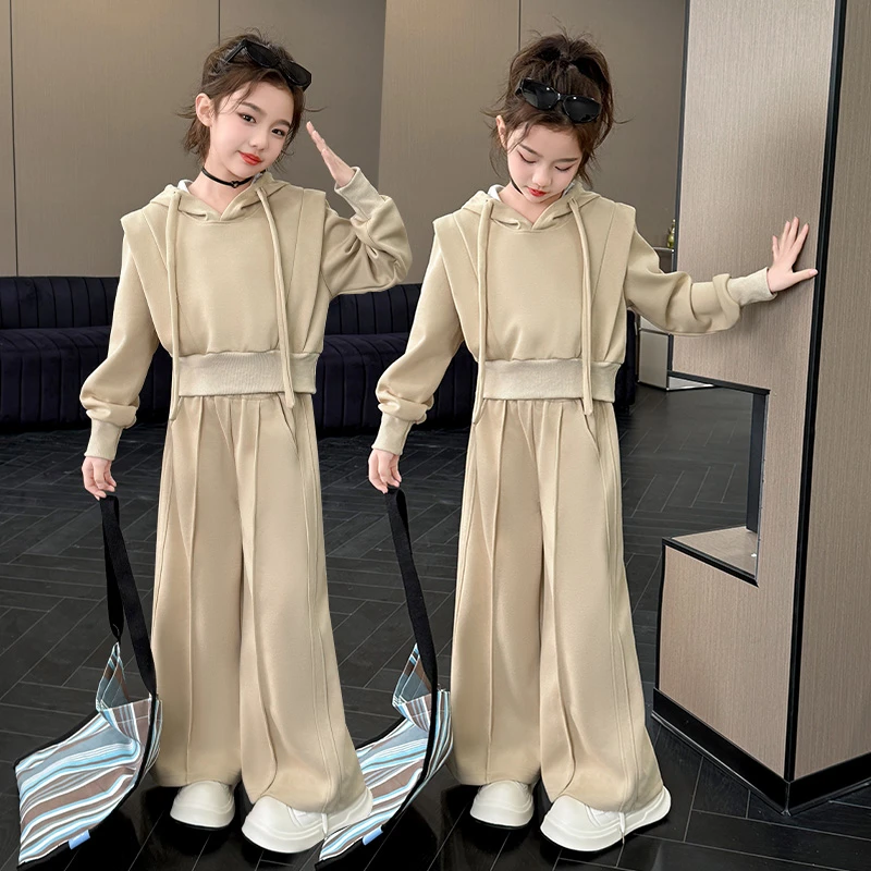 女童秋季时尚休闲运动套装2025年新款中大童洋气两件套春秋装女孩